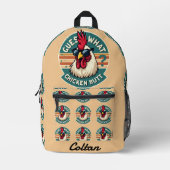 Grappig Retro Kippenkont Grappen Design Bedrukte Rugzak (Voorkant)