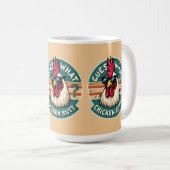 Grappig Retro Kippenkont Grappen Design Koffiemok (Voorkant rechts)