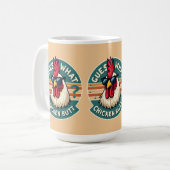 Grappig Retro Kippenkont Grappen Design Koffiemok (Voorkant links)
