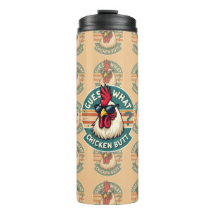 Grappig Retro Kippenkont Grappen Design Thermosbeker