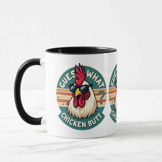 Grappig Retro Kippenkont Grappenontwerp Mok (Links)