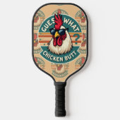 Grappig Retro Kippenkont Grappenontwerp Pickleball Paddle (Voorkant)
