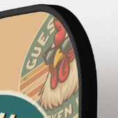 Grappig Retro Kippenkont Grappenontwerp Pickleball Paddle (Links Detail)
