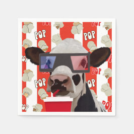 Grappig Retro Koe Popcorn Pattern Servet