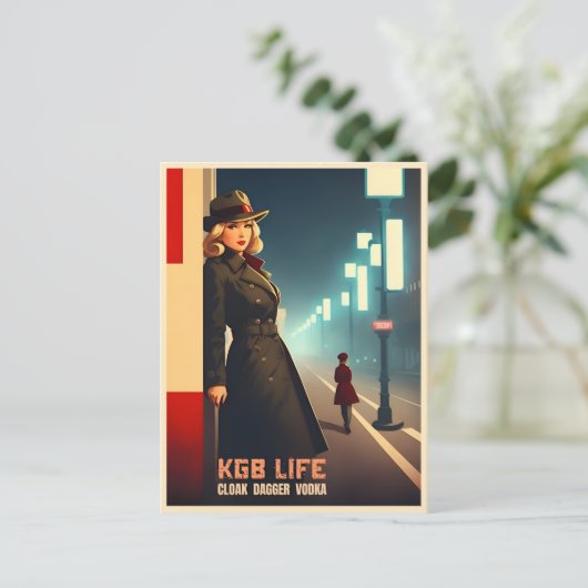 Grappig Retro Koude Oorlog Sovjet-USSR KGB Humor Briefkaart (Staand voorkant)