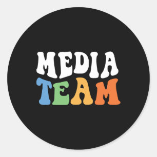  Grappig Retro Media Team Ronde Sticker