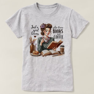 Grappig Retro Meisje T-Shirt – Meisje Boeken en Ko