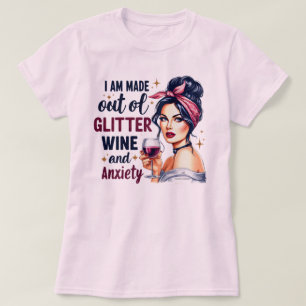 Grappig Retro Meisjes T-Shirt – Glitters en Angst 