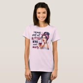 Grappig Retro Meisjes T-Shirt – Glitters en Angst  (Voorkant volledig)