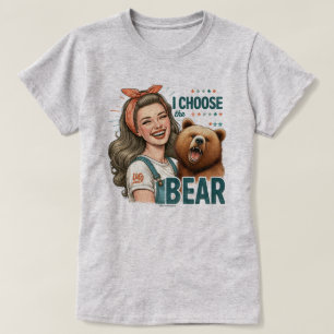 Grappig Retro Meisjes T-Shirt – Ik kies de Beer