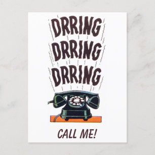 Grappig  Retro Oud Classic Telefoon Bel me Briefkaart