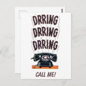 Grappig  Retro Oud Classic Telefoon Bel me Briefkaart (Voorkant / Achterkant)