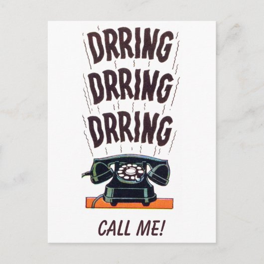 Grappig  Retro Oud Classic Telefoon Bel me Briefkaart (Voorkant)