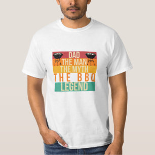 Grappig Retro Papa BBQ Legend Vaderdag T-shirt