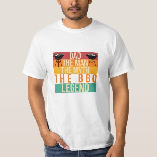 Grappig Retro Papa BBQ Legend Vaderdag T-shirt (Voorkant)