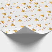 Grappig Retro Pepperoni Pizza Minimalistisch Patro Cadeaupapier (Hoek)