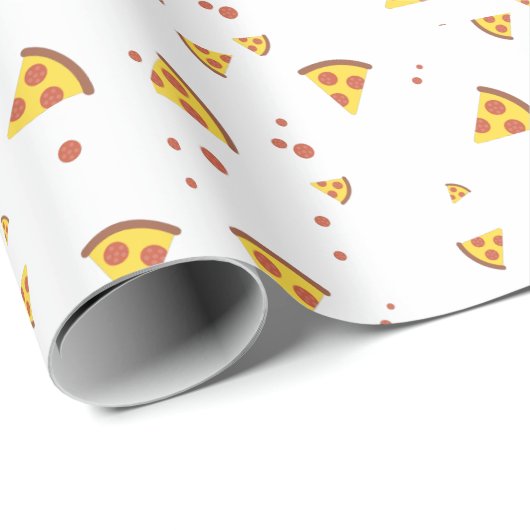 Grappig Retro Pepperoni Pizza Minimalistisch Patro Cadeaupapier (Rol Hoek)