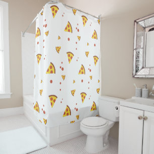 Grappig Retro Pepperoni Pizza Minimalistisch Patro Douchegordijn