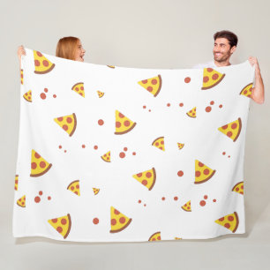 Grappig Retro Pepperoni Pizza Minimalistisch Patro Fleece Deken