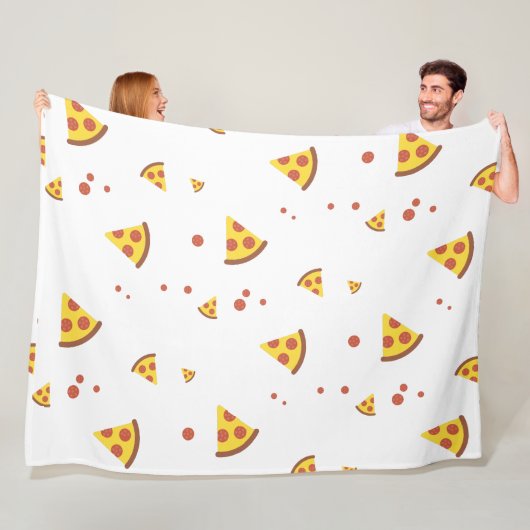 Grappig Retro Pepperoni Pizza Minimalistisch Patro Fleece Deken (In situ)