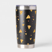 Grappig Retro Pepperoni Pizza Minimalistisch Patro Geïsoleerde Drinkbeker (Voorkant)