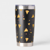 Grappig Retro Pepperoni Pizza Minimalistisch Patro Geïsoleerde Drinkbeker (Achterkant)