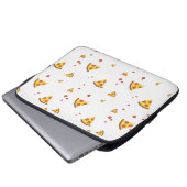 Grappig Retro Pepperoni Pizza Minimalistisch Patro Laptop Sleeve (Voorkant onderkant)