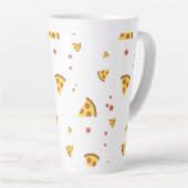 Grappig Retro Pepperoni Pizza Minimalistisch Patro Latte Mok (Rechterhoek)