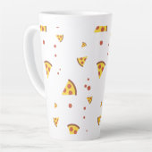 Grappig Retro Pepperoni Pizza Minimalistisch Patro Latte Mok (Linkerhoek)