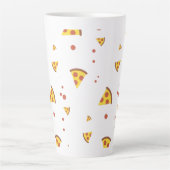 Grappig Retro Pepperoni Pizza Minimalistisch Patro Latte Mok (Voorkant)