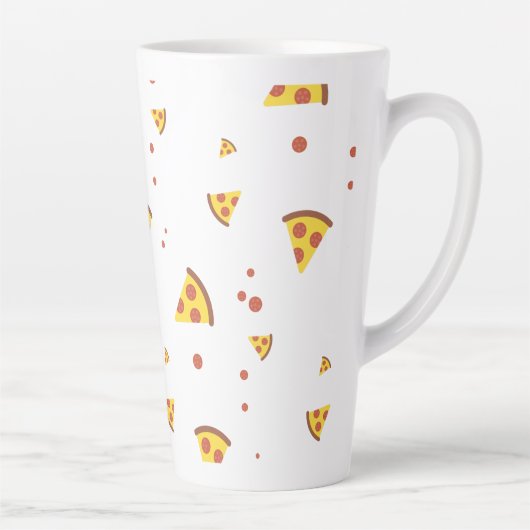 Grappig Retro Pepperoni Pizza Minimalistisch Patro Latte Mok (Rechts)