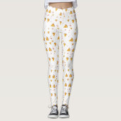 Grappig Retro Pepperoni Pizza Minimalistisch Patro Leggings (Voorkant)