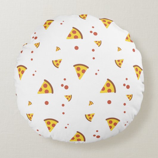 Grappig Retro Pepperoni Pizza Minimalistisch Patro Rond Kussen (Voorkant)