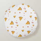 Grappig Retro Pepperoni Pizza Minimalistisch Patro Rond Kussen (Achterkant)
