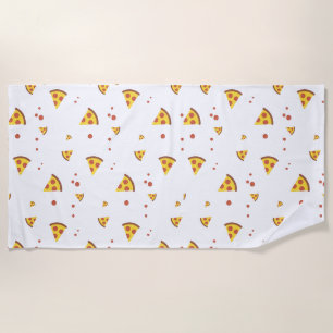 Grappig Retro Pepperoni Pizza Minimalistisch Patro Strandlaken