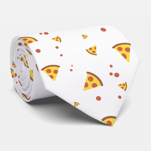 Grappig Retro Pepperoni Pizza Minimalistisch Patro Stropdas (Opgerold)