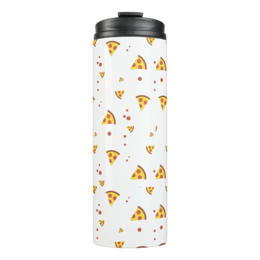 Grappig Retro Pepperoni Pizza Minimalistisch Patro Thermosbeker (Voorkant)