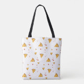 Grappig Retro Pepperoni Pizza Minimalistisch Patro Tote Bag (Achterkant)