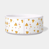 Grappig Retro Pepperoni Pizza Minimalistisch Patro Voerbakje (Achterkant)