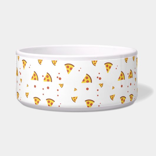 Grappig Retro Pepperoni Pizza Minimalistisch Patro Voerbakje (Voorkant)