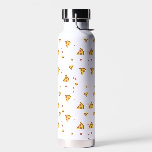 Grappig Retro Pepperoni Pizza Minimalistisch Patro Waterfles (Links)