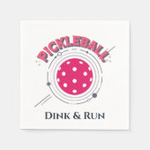 Grappig Retro Pink Dink & Run Pickleball Servet (Voorkant)
