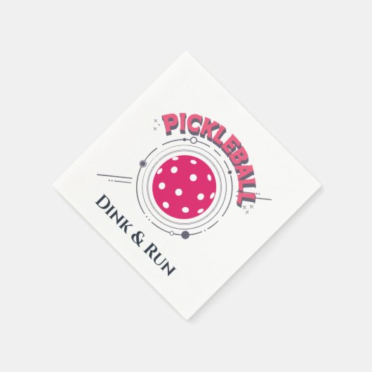 Grappig Retro Pink Dink & Run Pickleball Servet (Hoek)