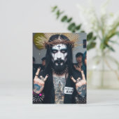Grappig Retro Punk Rock Gothic Party Jesus Briefkaart (Staand voorkant)