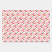 Grappig Retro Roze Kerstman Gezicht Kerstcadeau Inpakpapier Vel (Voorkant 3)