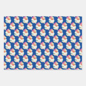 Grappig Retro Roze Kerstman Gezicht Kerstcadeau Inpakpapier Vel (Voorkant 2)