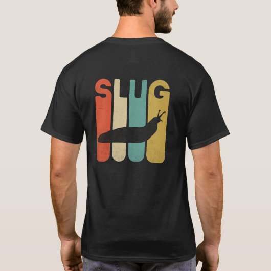 Grappig retro Slug zwart T-shirt (Achterkant)
