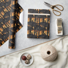 Grappig retro spooky Halloween spookbos Cadeaupapier