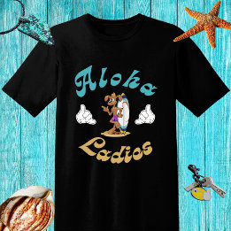 Grappig retro surf ontwerp met hond - Aloha T-shirt