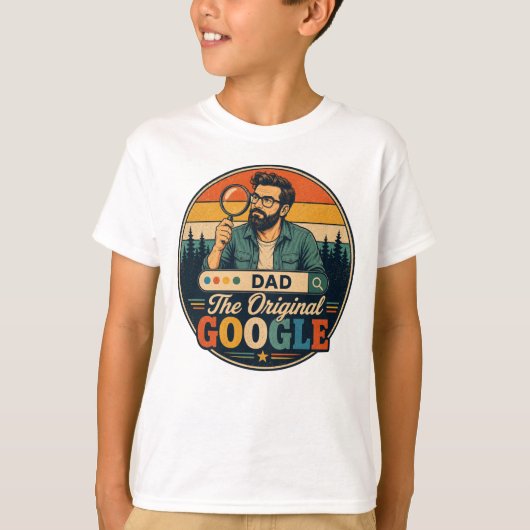 Grappig Retro T-Shirt voor Jongens voor Vaderdag (Voorkant)